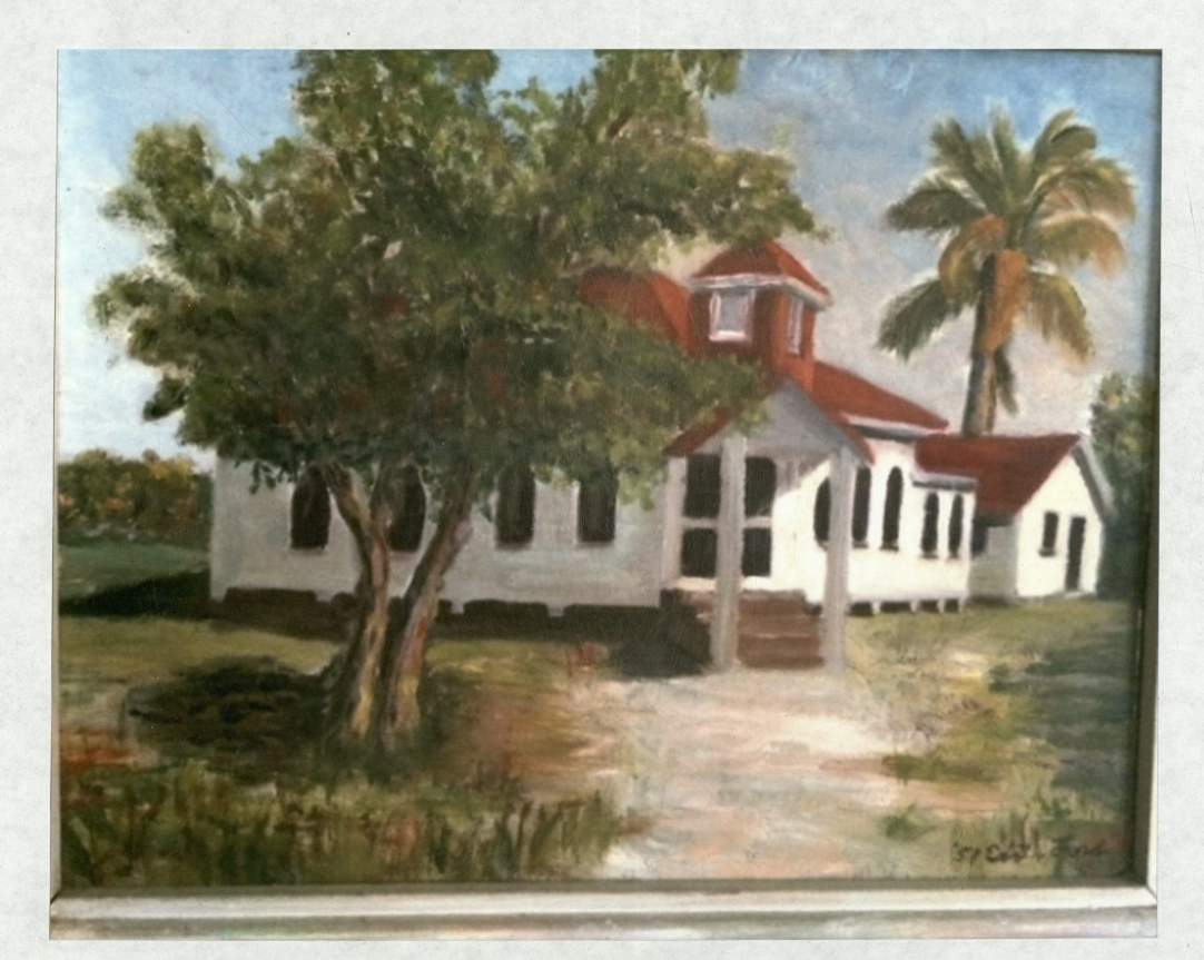 Old painting of a church